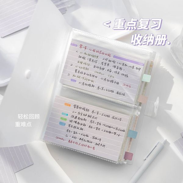 Notes Index Card Book Simple High Value Memory Card Book Portable Small Storage 5 Inch Transparent Insert Student Study Note Pad 230625