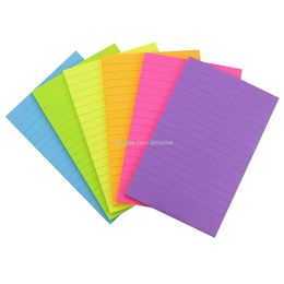 Notes autocollantes doublées avec lignes 4x6, 6 blocs-notes de couleurs vives, 46 feuilles/bloc, livraison directe, Am4Ft