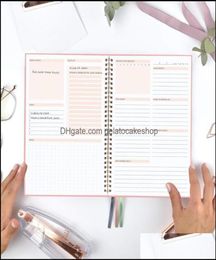 OPMERKINGEN Kladblokken Happy Weekly Notebook ongedateerd om te doen Lijst Planner Harder Journal Bereik doelen dik papier voor het schrijven van studenten Gel8953376