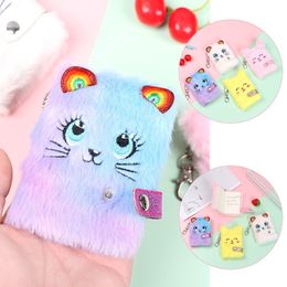 OPMERKINGEN BEDRIJFTERKEREN TAB Strip Kantoorbenodigdheden Label Furry Cat Cartoon Plush Notebook Pendant Keychain Memo Pad 220927