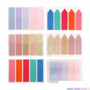 Notes En Gros Nouveaux Types De Couleur De Bloc-notes Auto-adhésif Sticky Bookmark Point It Marker Autocollant Papier Bureau Fournitures Scolaires Drop De Dhxgl