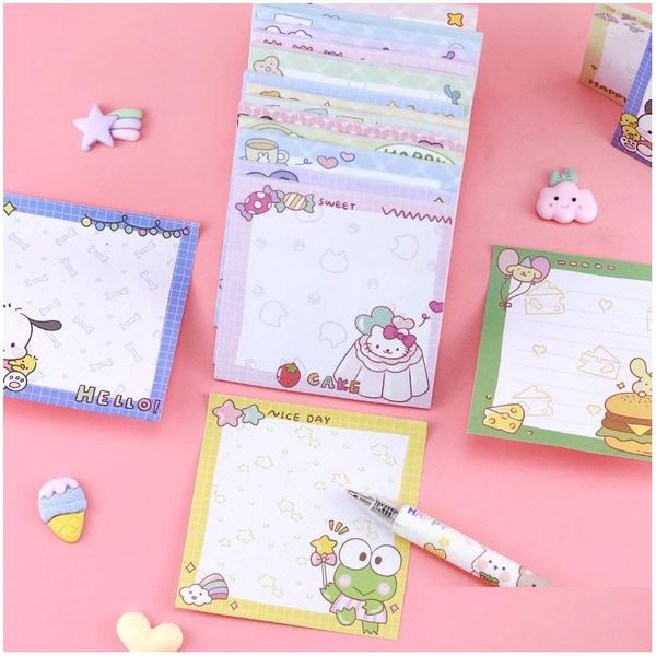 Notes Feuilles de gros mignon Cartoon Memo Pad Kawaii Sticky Girl Journal DIY DÉCORATIVE ÉCOLE NOTAGE DE SATENNAGE JAPONAIS