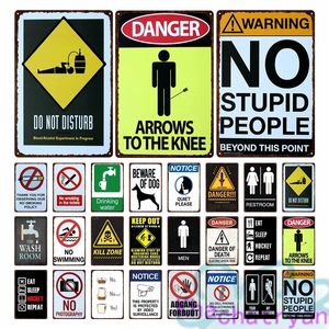 Notice No Smoking Metal Painting Avertissement Danger Attention Plaque de métal Peinture Fer Tin Sign Mur Photos pour Toilette Danger Zone Zone Home Decor 20cmx30cm Woo