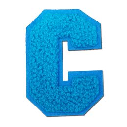 Bepaal 7cm IJzer op patch kleurrijke letters c naaide patches chenille alfabet geborduurde appliques voor kledingjassen