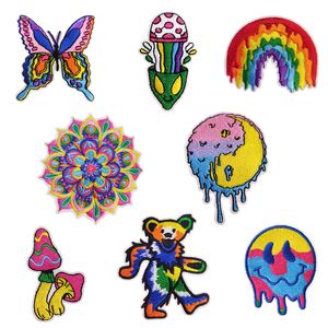 Bepalen 8 PCS IJzer op patches Hippie Madala Mandala Borduurde patch kleurrijke boho reparatie -applique diy ambachtelijke accessoires voor kledingjack jeans rugzak hoed