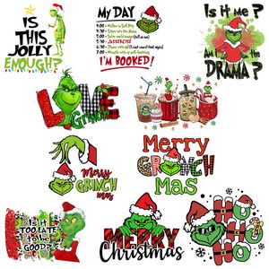 Nociones Navidad Hierro en transferencia HTV Vinilo Transferencia de calor Pegatinas Parches Apliques Diseño Navidad DIY Decoración Decoración para mochila Camiseta Sudaderas con capucha