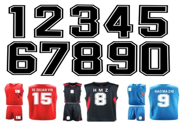 Notions Iron on Numbers Sports T shirt Stickers de transfert de chaleur 0 à 9 Jersey Numéro Diy pour l'équipe de football Uniforme 20cm1622747