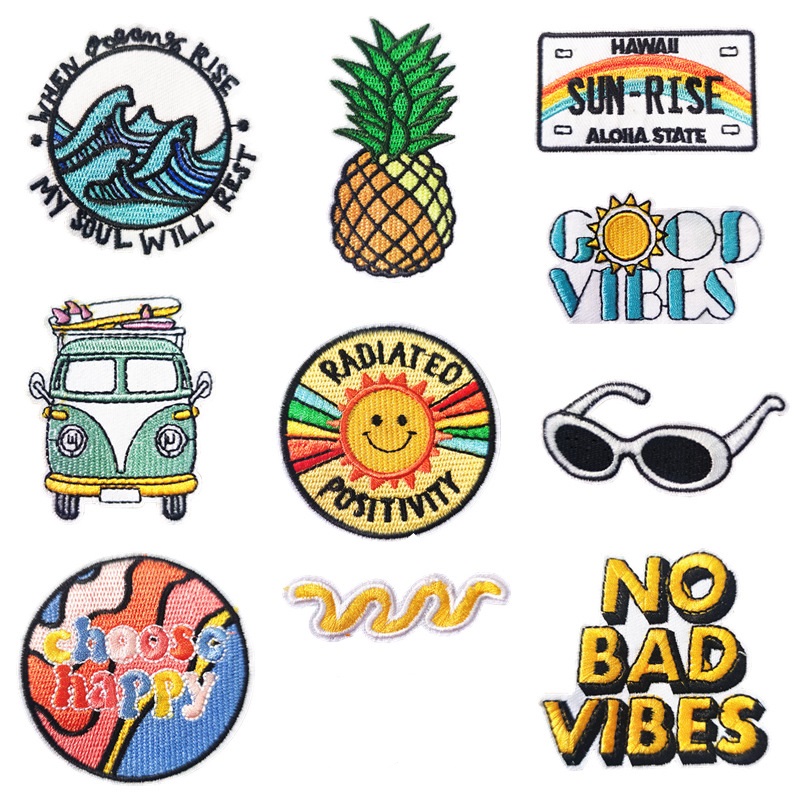 Notions Iron on Patches Cool Cartoon Embroidered Patch for Clothing with Sewing Kit for Jackets Backpacks DIY Clothes Deco