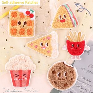 Notions Patchs thermocollants Kawaii mignons patchs auto-adhésifs Cookies Chips Food Designs Chenille Applique brodée pour vêtements Jeans Veste Sac à dos DIY Decors