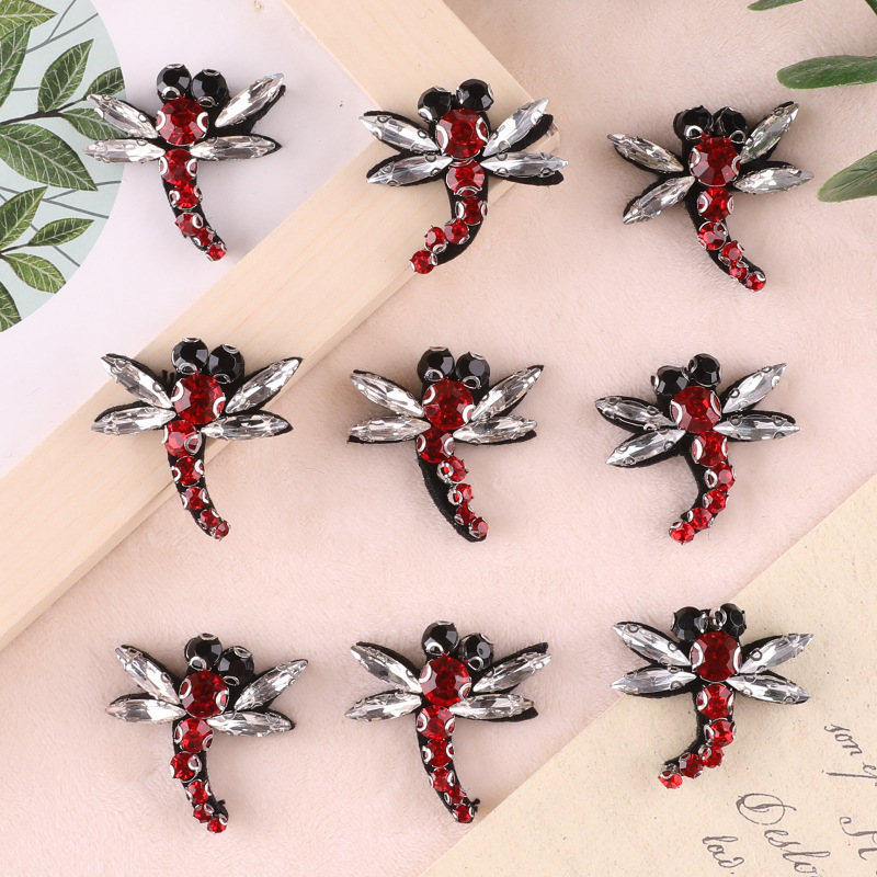 Noções de shinestone dragonfly sispedes para roupas costura na mão Appliques Appliques Roupe