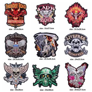 Notions Rock Punk patchs brodés grands vêtements Badges fer sur Patch moto Biker veste gilet Appliques bricolage décoration