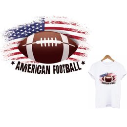 Mercerie Sports Autocollants thermocollants de football américain de grande taille Autocollants de transfert de chaleur lavables à faire soi-même pour t-shirts, jeans, sacs à dos, vêtements