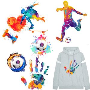 Noties Wereldbeker Sticker Wasbaar kleurrijke handijzer op overdracht voor voetbal T -shirt Sport transfers op kledingdecoratie