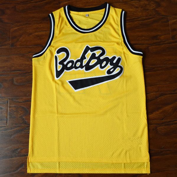 Extraordinariamente grande. Biggie Smalls # 72 Bad Boy Baloncesto Jersey Cosido Amarillo Jersey Hombres Baloncesto Jerseys Oro Venta barata