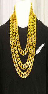 Nouveau riche, ketting, mannelijke geometrische imitatie, nep, trillend geluid, grote gouden ketting.4337054