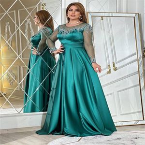 Nov aso 2023 ebi arabe a-line pailled les robes de mariée en satin soir bal de fête formelle anniversaire célèbre célébrité mère de robes de marié habille zjt005 mor