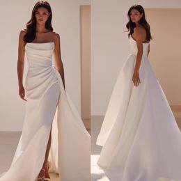 Nova Boho Milla une robe de ligne pour la mariée robes de mariée country satin sans bretelles