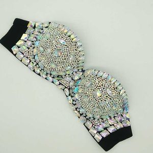 Novance bijoux extrême Sexy plage fille Mini Micro Bikini diamant brillant multicolore soutien-gorge et culottes femmes sous-vêtements