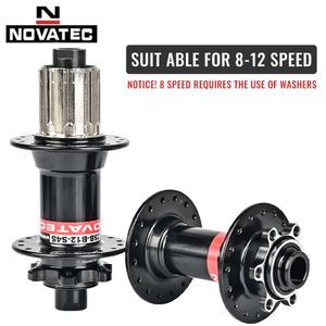 Cubo de bicicleta Novatec D442 D041 Cubro de rueda trasera delantera 2/4 para 8/9/10/11/12 Speed Mountain Bike Hub 32H Boost a 15/12 mm