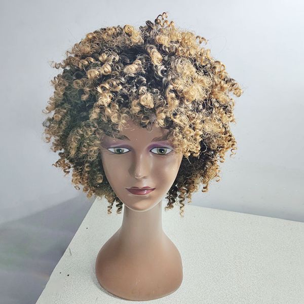 Nouvelle haute qualité 9 pouces cheveux bouclés petits cheveux courts africain noir femme printemps torsion perruque de cheveux bouclés