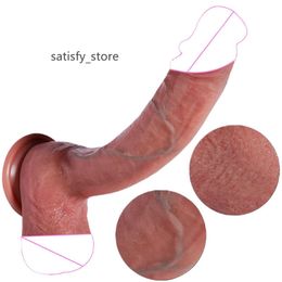 Nouveauté 9 pouces de gode artificiel à poussée mince réaliste faisant un gode liquide silicone caoutchouc adulte sexe toys gode pour les femmes