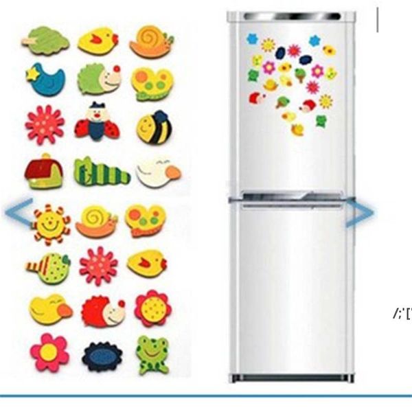 Novedad animales imán de nevera de madera pegatina lindo divertido refrigerador colorido niños juguete oficina pizarra gadget decoración del hogar JJA12450