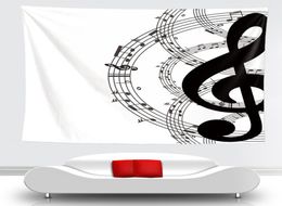 Nieuwheid Art Musica Note Patroon Tapestry Hangende wanddekens Lichtgewicht Polyester Fabric Wall Decor Home For Music Lover 210311453910