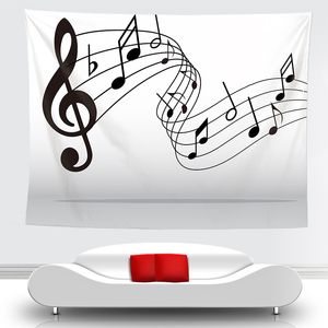 Novely Art Musica Note Patroon Tapijtophanging Muur Dekens Lichtgewicht Polyester Stoffen Wall Decor Home voor Muziekliefhebber 1981 V2