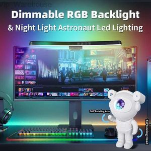 Nouveauté astronaute galaxie projecteur décor veilleuse ordinateur écran incurvé moniteur suspendu barre lumineuse RGB fond lampe de bureau HKD230901