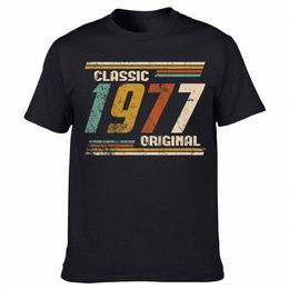 nouveauté Impressionnant Vintage Classique 1977 Original 46ème T-shirts Streetwear Manches Courtes Cadeaux D'anniversaire Style D'été T-shirt Hommes H6UN #