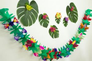 Bannière de guirlande de fleurs en tissu coloré de nouveauté pour la décoration de plage d'été de fête de Luau Hawaii 3 mètres de guirlandes de papier