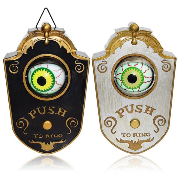 Novedad Timbre Decoraciones de Halloween Suministros para fiestas LED Iluminar Ojos espeluznantes Timbre Accesorios de terror Resplandeciente Colgante Miedo Globo ocular Timbres