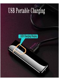 Nieuwheid Elektrische aanraaksensor Coole lichtere vingerafdruksensor USB -oplaadbare draagbare winddichte aanstekers Smokin3480318