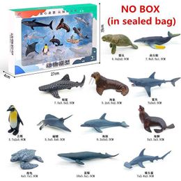 Jeux de nouveauté 12pcs / ensemble Plastique Simulate Sea Life Toy Modèle Animaux marins réalistes Cabins de baleine Dolphin Toys pour enfants Cadeaux de Noël Y240521