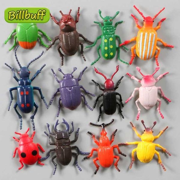 Jeux de nouveauté 12pcs simulation insectes animaux modèles figures en plastique scarabe ensemble ensembles de coentre