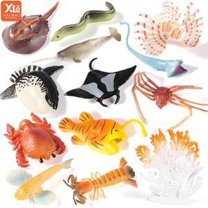 Jeux de nouveauté 13pcs / sac mini-mer de la vie de la mer Modèle marine Ocean Animal Action Figures éducatives Collection miniature pour enfants Y240521