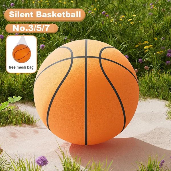 Jeux de nouveauté 24 cm taille 7 basket-Ball silencieux rebondissant haute balle muette jeu de sport enfants anniversaire cadeau de noël 231113