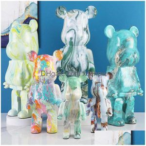 Jeux de nouveauté 27 cm résine Bearbricklys 400% Statue Violence Ours Scpture Figure Ornements Décoration de la maison Accessoires Salon Dro Dh4Pv