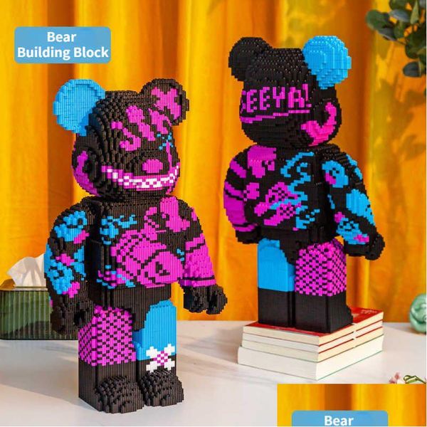 Jeux de nouveauté 35 cm DIY Jinx Bearbricked Gloomy Bear Building Block Kid Toy Figure Violence Room Décoration Cadeau d'anniversaire T221013 Dro Dhriq