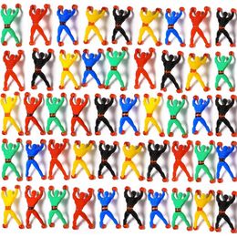 Jeux de nouveauté 48 pièces gobelets muraux jouets collants homme d'escalade chenille flexible extensible pour enfants couleurs assorties cadeaux de fête farceurs de Pâques 230215