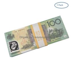 Jeux de nouveauté 50 Taille Prop Jeu Dollar australien 5/10/20/50/100 Aud Billets de banque Papier Copie Faux Argent Accessoires de film Livraison directe Jouets DhihnPKEQ