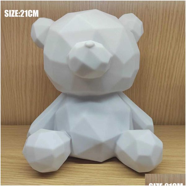 Juegos de novedad 7/18/23/33 cm Oso fluido Molde blanco Hecho a mano DIY Iti Bearbrick Estatua Manual Juguetes para padres e hijos Decoración de escultura violenta Dr Dhcxo