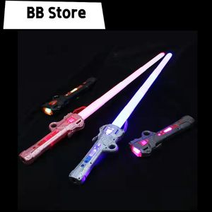 Nouveauté Jeux 7 Couleurs RVB Sabre Laser Épée Rétractable 2 en 1 Flash Jouets Main Spinner Cosplay Prop Jouet Lumineux Pour enfants 230617