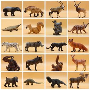 Jeux de nouveauté Africain Wildlife Animals Zebra Elephant Lion Cheetah Orangutan Model Action Figurines Miniature Collection Kids Toy Y240521