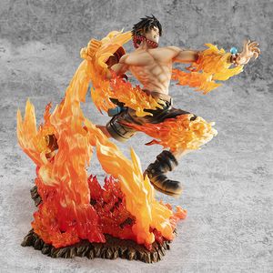 Nieuwheid Games Anime One Piece Figuur Pop Fire Fist Ace 25 cm PVC Big Figuur 15e verjaardag Uitstekend model Toy Collectibles geschenken groot