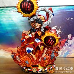 Nieuwheid Games Anime één stuk Luffy Large Action Figure Gear 4 Geweldig Ape King GK Statue Crow Cannon Figurine Model Kerstcadeau voor Childr