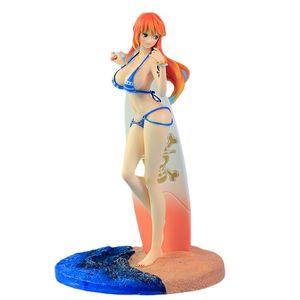 Nieuwheid Games Anime One Piece Nami Surfing Action Figuur Sexy 33cm standbeeld GK Model Figurines Toys Kerstcombinatie Collector Decoraties