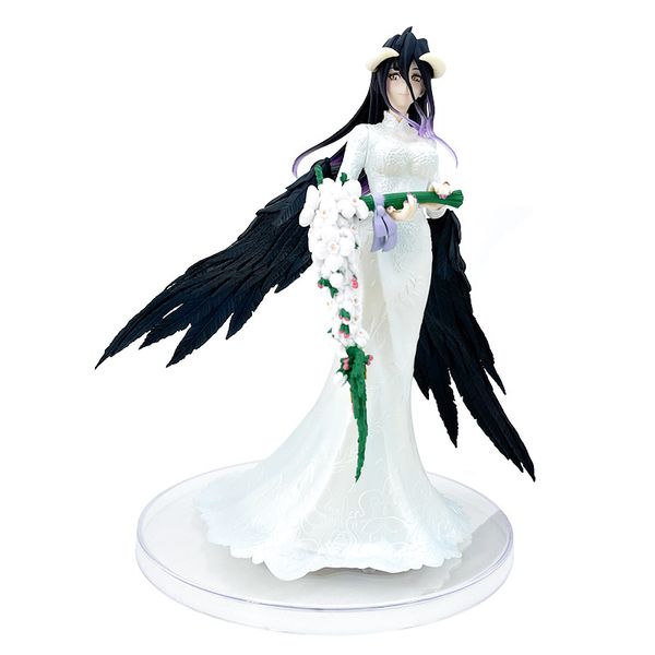 Juegos novedosos Anime Overlord Albedo Vestido de novia 26 cm Figura de acción de Pvc Estatua de demonio blanco puro Modelo Dollfigurines Adorno de regalo de Navidad