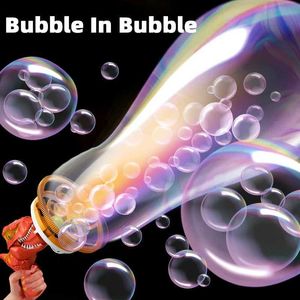 Nieuwigheid Spelletjes Babybadje Speelgoed Automatische bubble machine bubble gun met cartoon ventilator kinder zomer outdoor speelgoed bubble blower Q240307