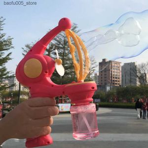 Nieuwigheid Spelletjes Babybadje Speelgoed Hot Big Bubble Gun Childrens Automatische Bubble Machine Cartoon Fan Bubble Productie Machine Q240307